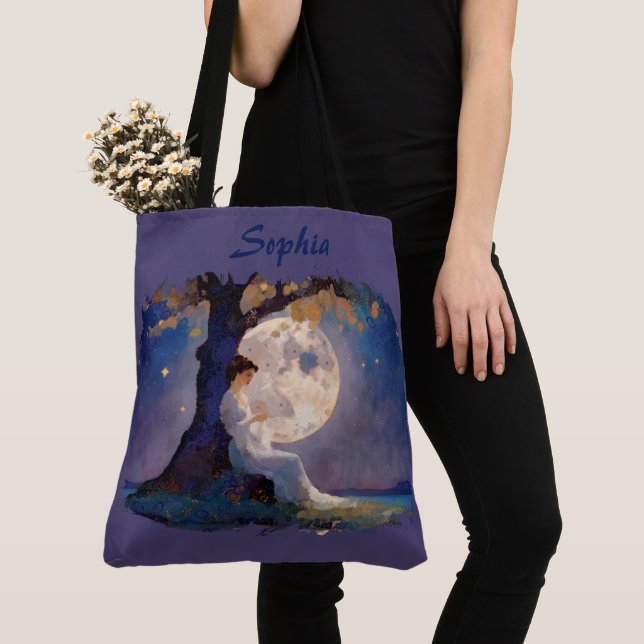 Bolso De Tela Moonlit Dreamer - Serene Night Sky (Detalle)