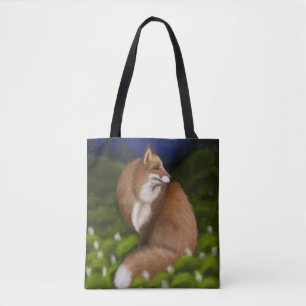 Bolso De Tela Moonlit Fox en Midnight Woods