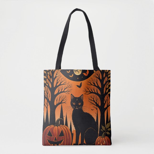 Bolso De Tela Moonlit Meow (Anverso)