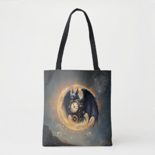 Bolso De Tela Moonlit Timekeeper – Murciélago Steampunk