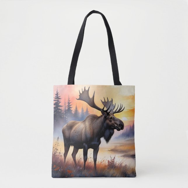 Bolso De Tela Moose acuático al amanecer (Anverso)