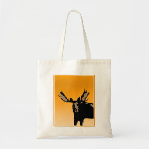 Bolso De Tela Moose al atardecer - Original Wildlife Art