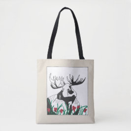 Bolso De Tela Moose de flores silvestres rusas artísticas