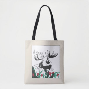 Bolso De Tela Moose de flores silvestres rusas artísticas