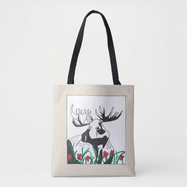 Bolso De Tela Moose de flores silvestres rusas artísticas (Anverso)
