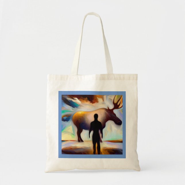 Bolso De Tela Moose de los animales espirituales 3 (Frente)