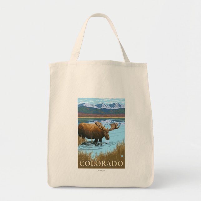Bolso De Tela Moose DrinkingColorado (Frente)