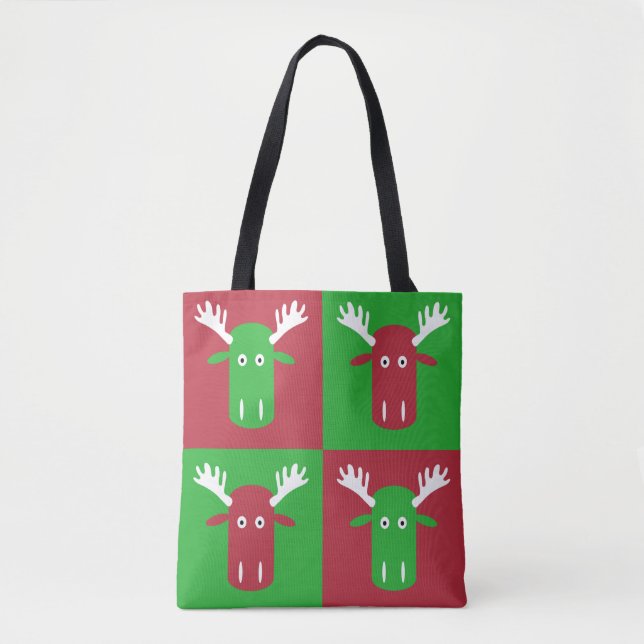 Bolso De Tela Moose Head Pop Art (Anverso)