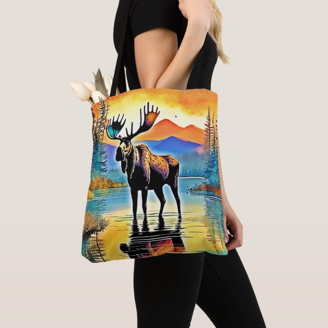 Bolso De Tela Moose Lake Sunset Majesty (Detalle)
