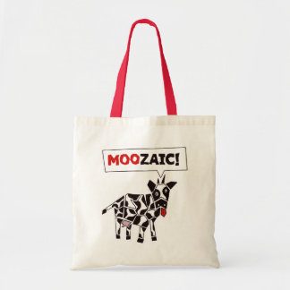 Bolso De Tela ¡Moozaic! - Gracioso patrón de mosaico de vacas