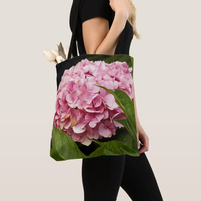 Bolso De Tela Mophead Rosa Hidrangea Floral (Detalle)