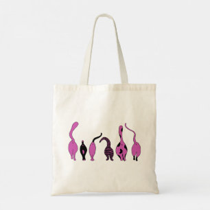 Bolso De Tela Morado de gatos