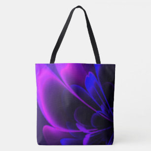 Bolso De Tela Morado Índigo estilizado flor mitad Corolla