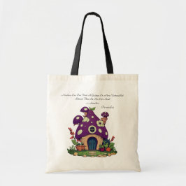 Bolso De Tela Morado Mushroom House Aurelio Positividad Cita