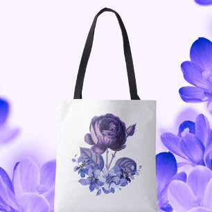 Bolso De Tela Morado Rosa Primavera Floral