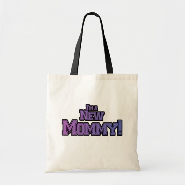 Bolso De Tela Morado Soy una nueva mami camisetas y regalos (Frente)