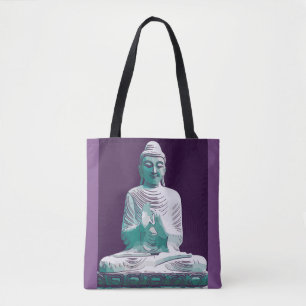 Bolso De Tela Morado Turquesa Pacífica Buda Feliz