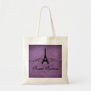 Bolso De Tela Morado Vintage francés Flourish Sweet 16 Bag