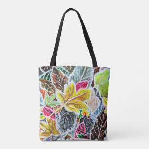 Bolso De Tela Moreno escarpado de hojas de otoño coloridas - Art