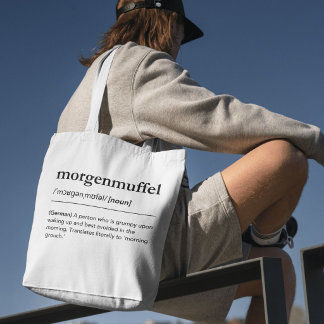 Bolso De Tela Morgenmuffel Palabra Alemana Gruñón Divertido Maña