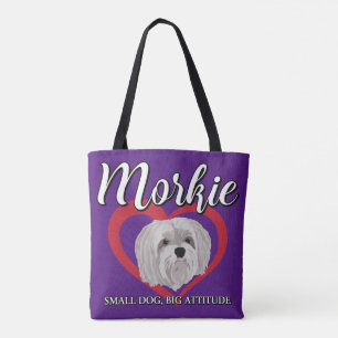 Bolso De Tela Morkie - Perro Pequeño, Gran Actitud - 3