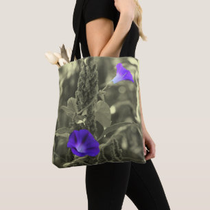 Bolso De Tela Morning Glory Flowers Color parcial