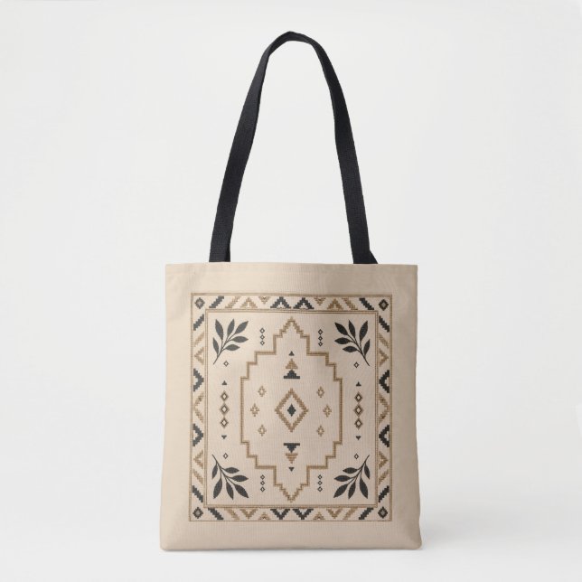 Bolso De Tela Moroccan Geometric Boho Beige Tote Bag (Anverso)