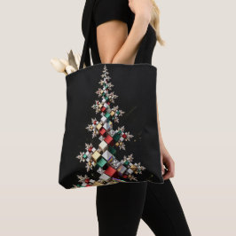Bolso De Tela Mosaico abstracto futurista de Navidad en 3D