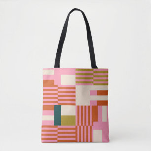 Bolso De Tela Mosaico abstracto geométrico retro
