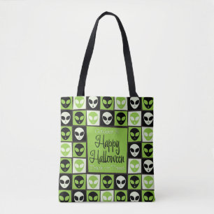 Bolso De Tela Mosaico alienígena de Halloween