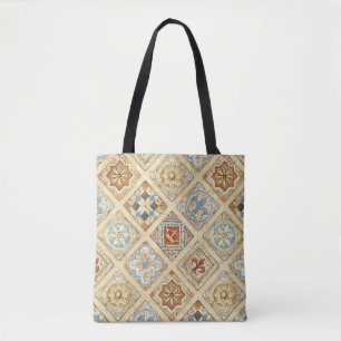Bolso De Tela Mosaico Cerámico Medieval Crowne Fleur De Lis