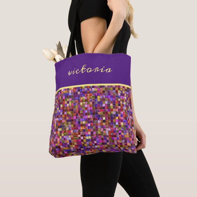 Bolso De Tela Mosaico colorido (Detalle)