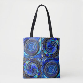 Bolso De Tela Mosaico de círculos azules