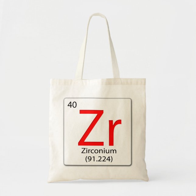 Bolso De Tela mosaico de elementos químicos Zr - Zirconium. (Frente)