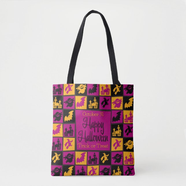 Bolso De Tela Mosaico de Halloween (Anverso)
