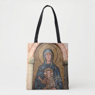 Bolso De Tela Mosaico de la Virgen María y Jesús