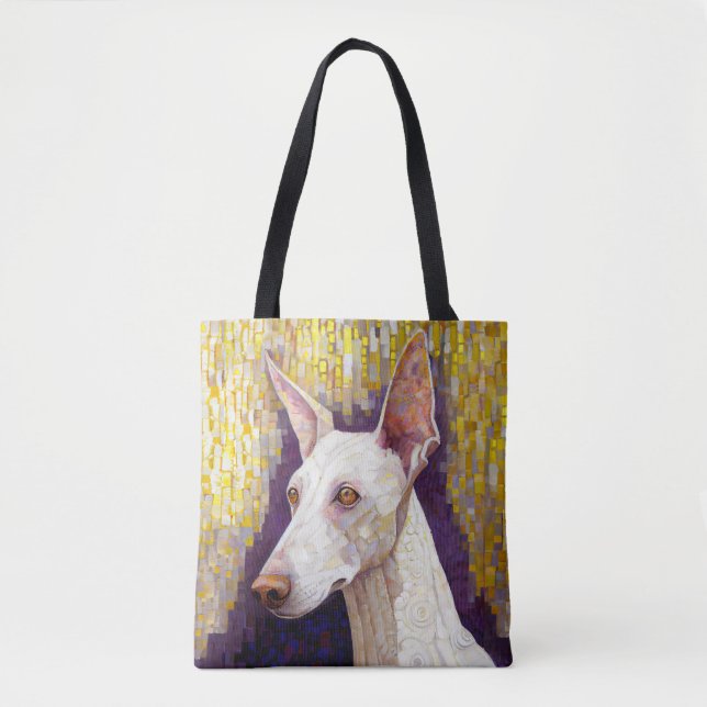 Bolso De Tela Mosaico de Oro Blanco Estilo Podenco Klimt (Anverso)