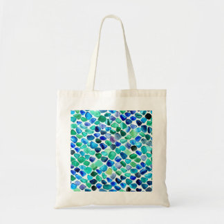 Bolso De Tela Mosaico de vidrio azul y verde del mar