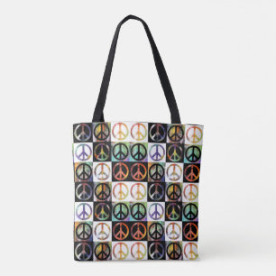 Bolso De Tela Mosaico del signo de la paz