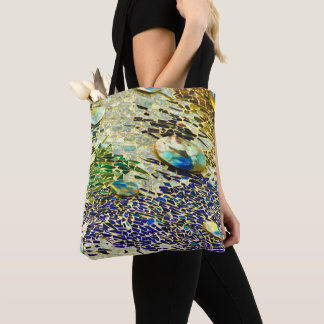 Bolso De Tela Mosaico Español Azul Verde