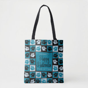 Bolso De Tela Mosaico fantasma de Halloween