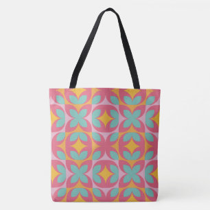 Bolso De Tela Mosaico Floral Retro