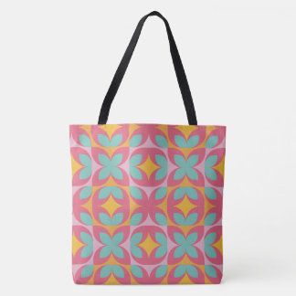 Bolso De Tela Mosaico Floral Retro