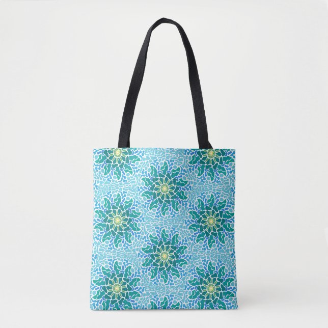 Bolso De Tela Mosaico Marino (Anverso)