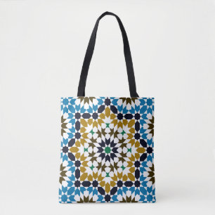 Bolso De Tela Mosaico Marroquí Patrón Bohío Geométrico Tradicion