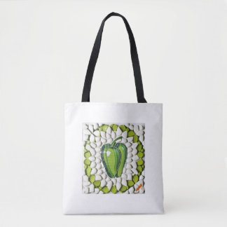 Bolso De Tela Mosaico redondo al estilo Ukiyo-e con Jalapeno y V