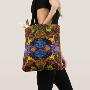 Bolso De Tela Mosaico verde rojo amarillo azul