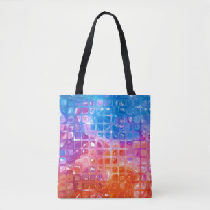 Bolso De Tela Mosaico vibrante: fondo abstracto multicolor