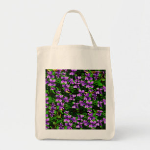 Bolso De Tela Mosaico Violeta de Madera de Flor Estatal WI