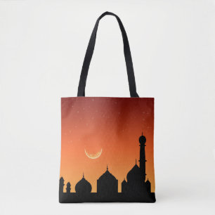Bolso De Tela Mosque Silhouette Evening Sky - Tote Bag